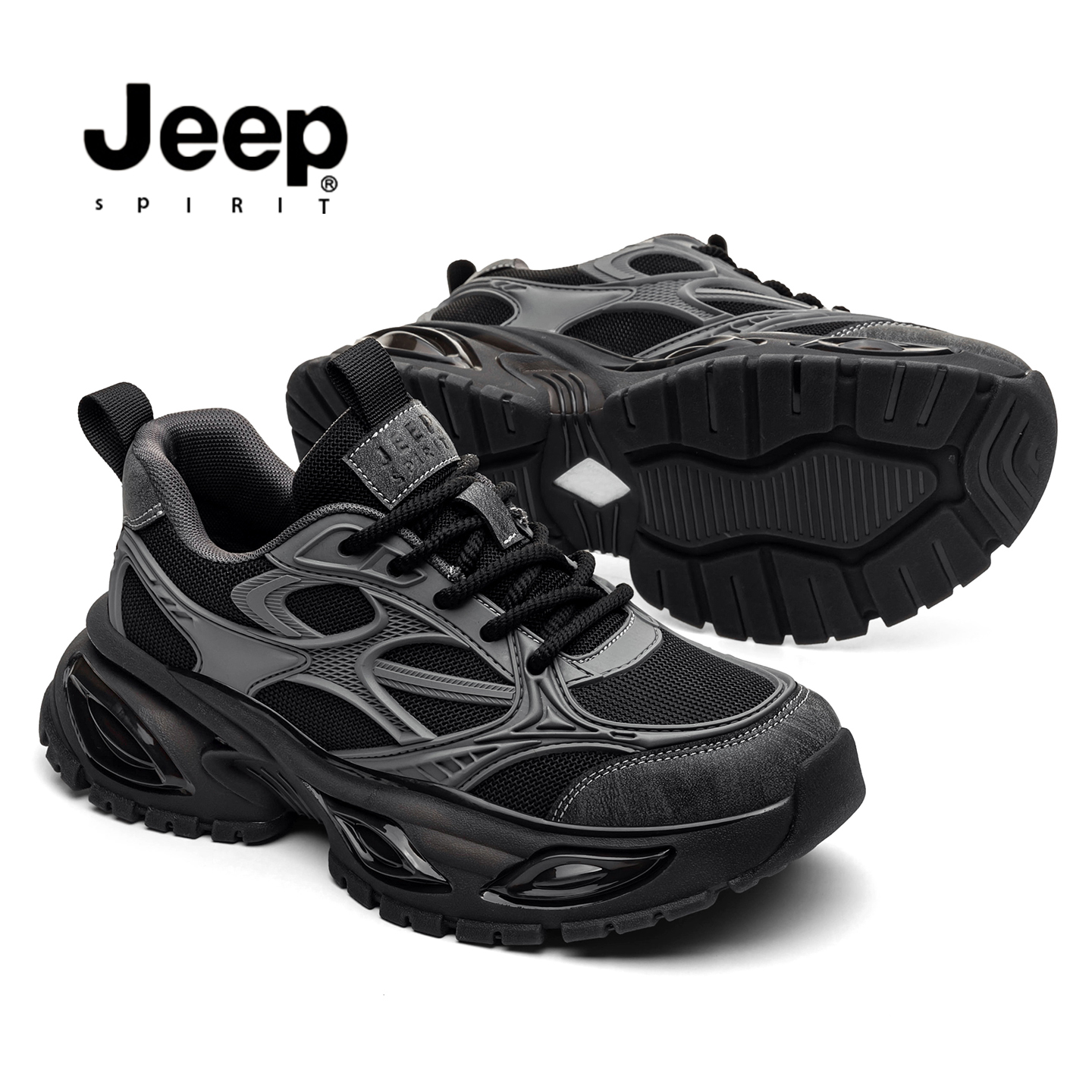 JEEP男鞋耐磨老爹鞋秋冬季休闲鞋