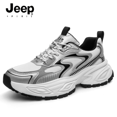 JEEP男鞋秋冬季透气运动鞋老爹鞋