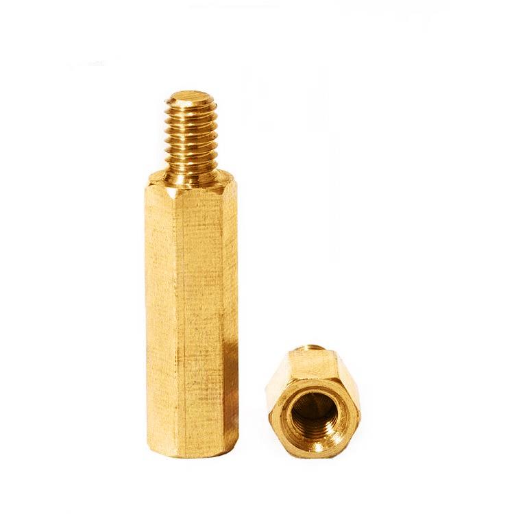 单通黄铜柱单头六角铜柱螺丝六角阴阳隔离柱螺钉M2M2.5M3M4M5M6