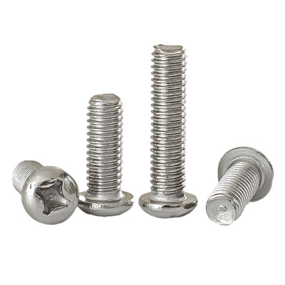 。M3M4M5M6M8 201不锈钢圆头螺丝十字盘头螺钉小圆头螺栓*10-12-2