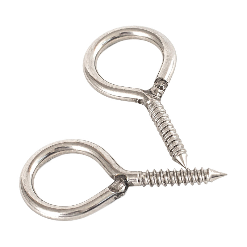 。焊接304不锈钢羊眼自攻吊环自攻螺钉带圈圆形环形手拧螺丝M6M8M