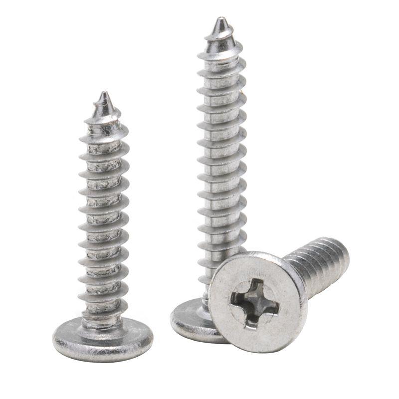 304不锈钢CA大薄头木螺丝钉尖尾十字扁平头自攻螺丝钉M2M3M4M5M6