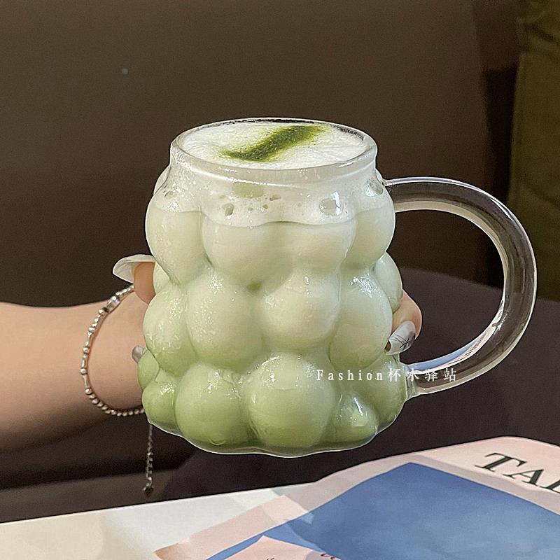 个性ins葡萄玻璃杯创意硕果咖啡杯设计师款果汁杯 夏季可爱冷饮杯
