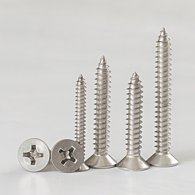 。M3M3.5mm 304不锈钢自攻螺丝十字平头螺丝沉头自攻螺钉木罗丝木