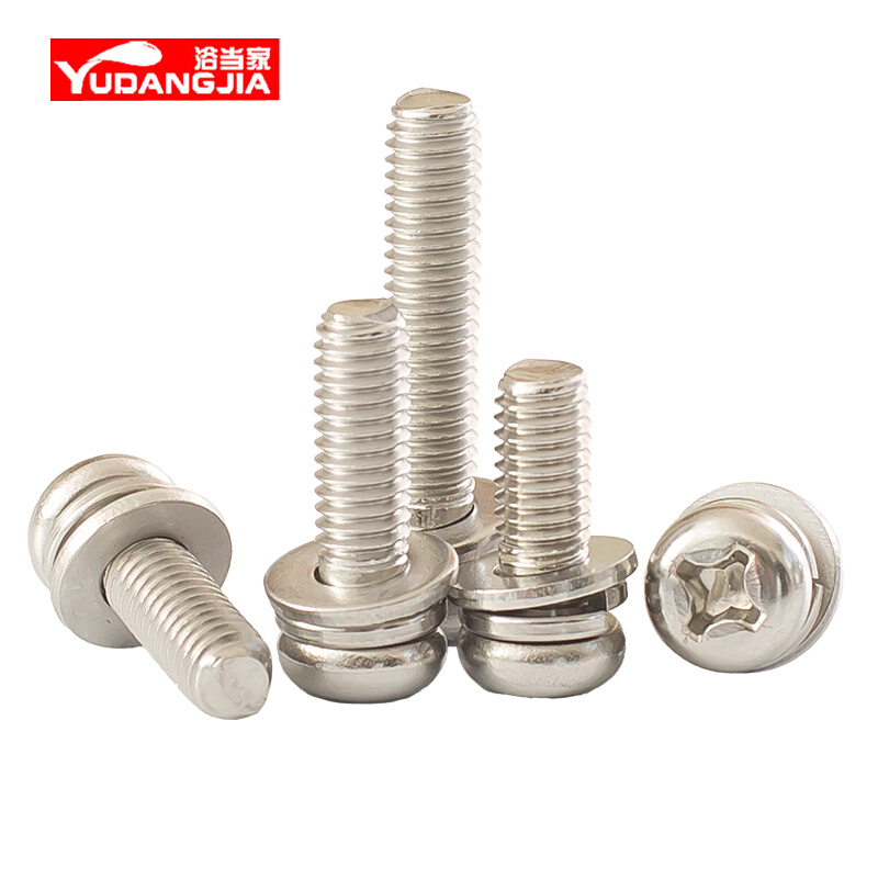 。304不锈钢圆头组合螺丝小盘头十字螺钉机牙螺栓9074.8 M2M3M4M5