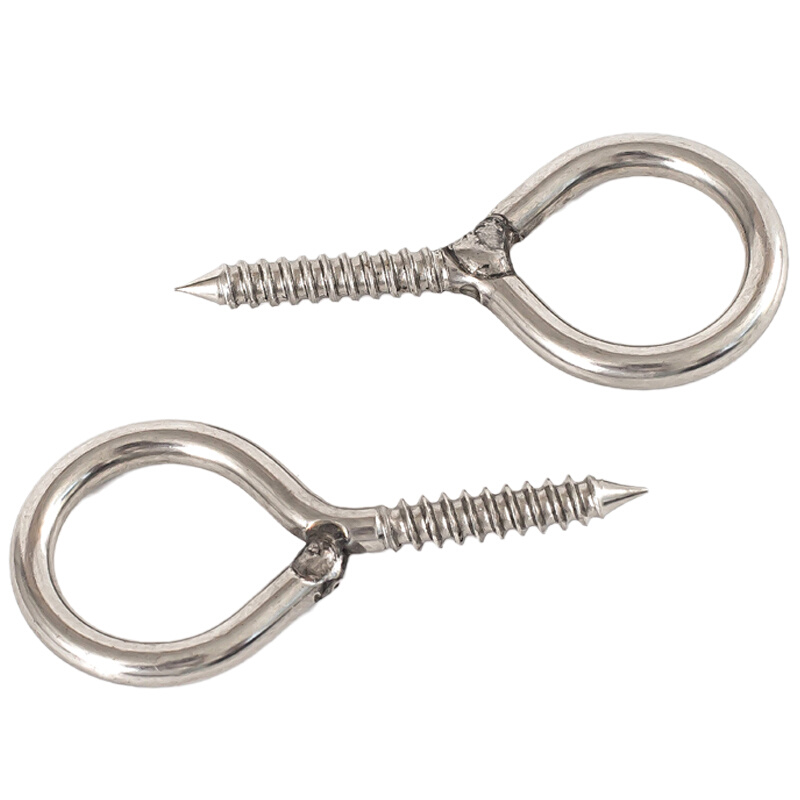 。焊接304不锈钢羊眼自攻吊环自攻螺钉带圈圆形环形手拧螺丝M6M8M