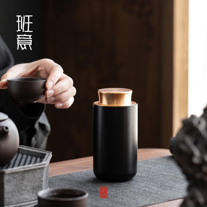 班意茶叶罐钛铝合金大号金属罐便携式茶罐茶桶个性创意高档收纳盒