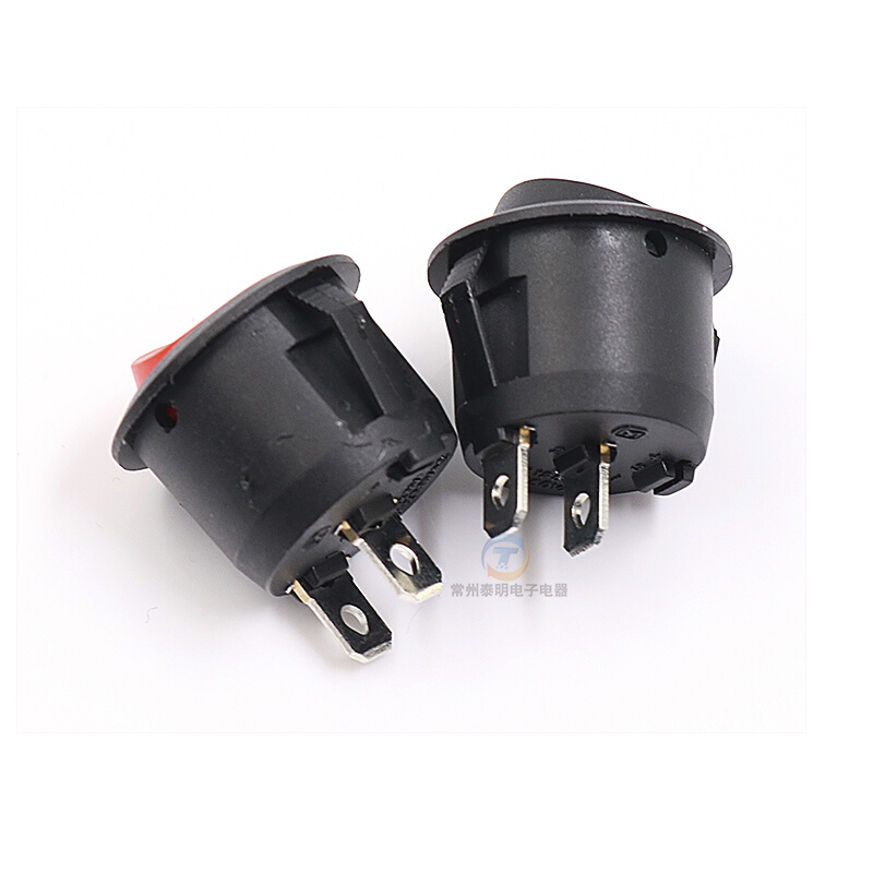 。KCD1-105 KCD1电源按键开关黑色2档2脚圆船形按钮开关船型开关