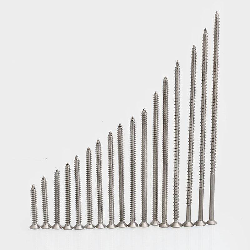4mm304不锈钢平头十字沉头自攻螺丝螺钉M4*6x8x10x14x18x30x65