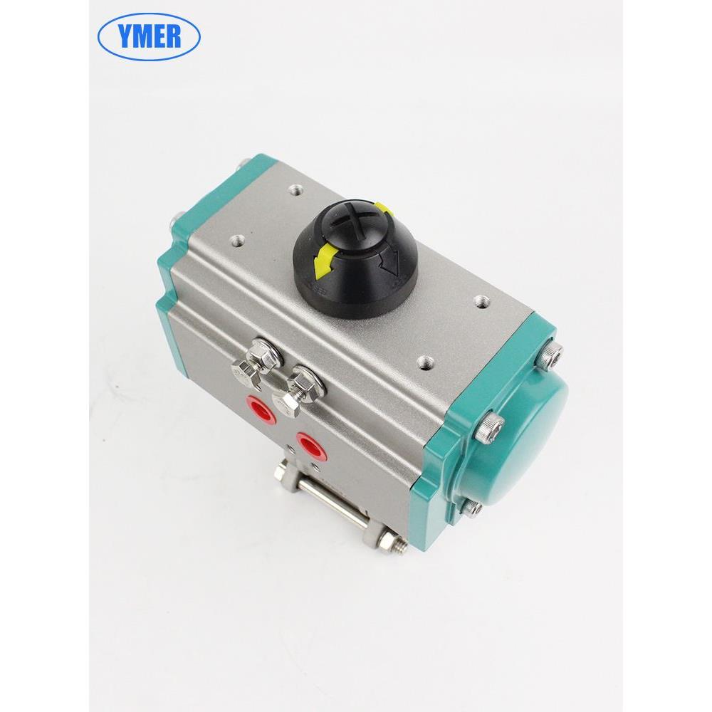 YMER不锈钢单作用三片式气动球阀弹簧复位型气动切断阀 气动球阀