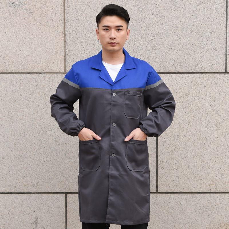 劳保大褂罩衣男女工作服春秋长款蓝大褂仓库搬运工防尘防污服耐磨