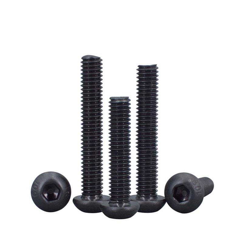 10.9级高强度圆头内六角螺钉发黑盘头螺丝圆杯M2M2.5 M3M4M5M6