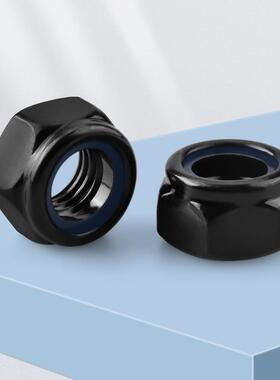 黑色304不锈钢尼龙防松螺母螺帽M2M2.5M3M4M5M6M8M10M12M14M16