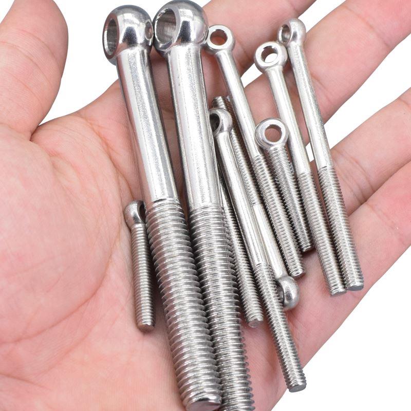 304不锈钢带孔吊环鱼眼螺丝活结螺杆活接螺丝杆活节螺栓M12M14M16