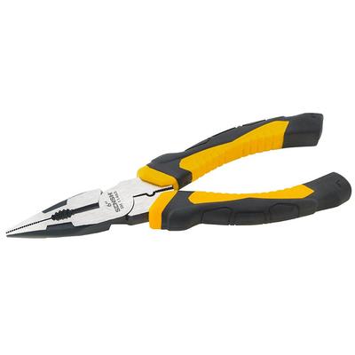 工具尖嘴钳钳子剪铁丝6寸钳子工业级钢丝钳手工双色柄老虎钳