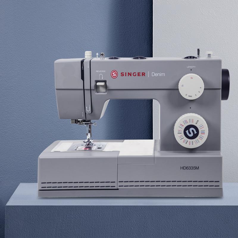 Singer胜家缝纫机6335家用多功能吃厚电动小型台式锁边大功率衣车