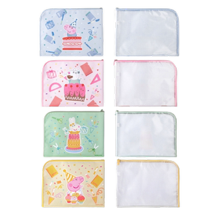 日本kokuyo国誉小猪佩奇联名文件夹文件袋A4试卷收纳袋L型开口大容量学生用资料收纳册插页式高颜值限定文具