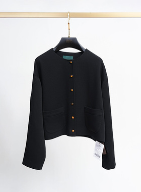 黑色小香醋酸开衫外套BM25QW0826A褶皱小香醋酸长裤BM24QK0213F