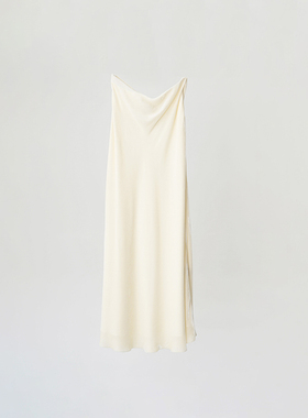 门里门外白色丝毛套里布长款半裙BV25QQ1189A