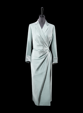 门里门外浅蓝色翻领双宫外套BM24QW0398R