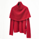 门里门外红色 白色钩花披肩斗篷上衣25S95320