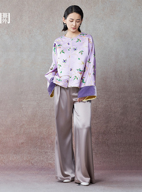 门里门外门里门外紫色枝蔓绣花库缎外套BC25CW0236A