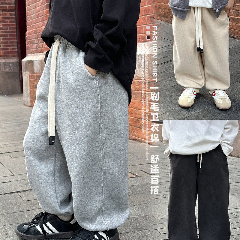 中大童2025秋儿童休闲束脚卫裤宽松纯色百搭运动裤,童装/婴儿装/亲子装,运动裤卫裤,淘宝优惠券,粉丝福利购,淘宝优惠卷