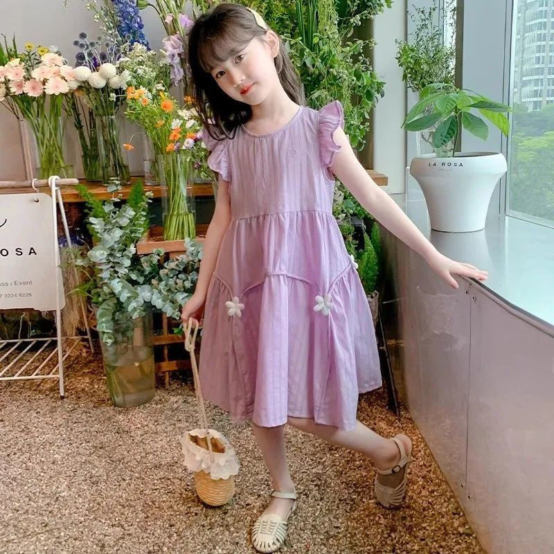 2025新款女童夏季连衣裙公主中大童洋气清新潮流派对风,童装/婴儿装/亲子装,连衣裙,淘宝优惠券,粉丝福利购,淘宝优惠卷