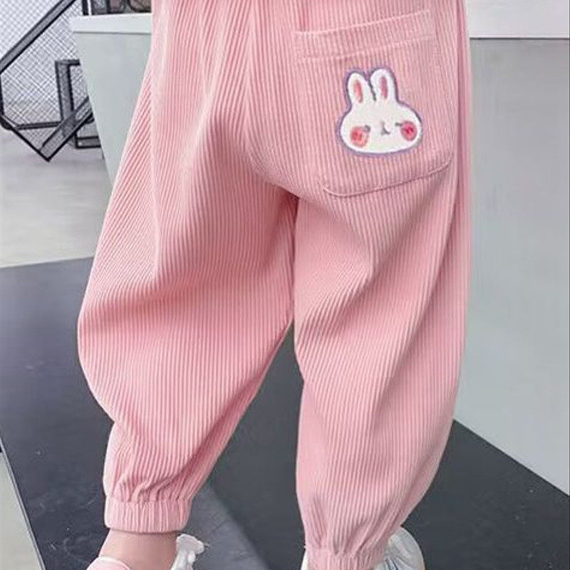 秋冬中大童韩版卫裤男女童束脚九分卡通刺绣运动宽松百搭,童装/婴儿装/亲子装,运动裤卫裤,淘宝优惠券,粉丝福利购,淘宝优惠卷