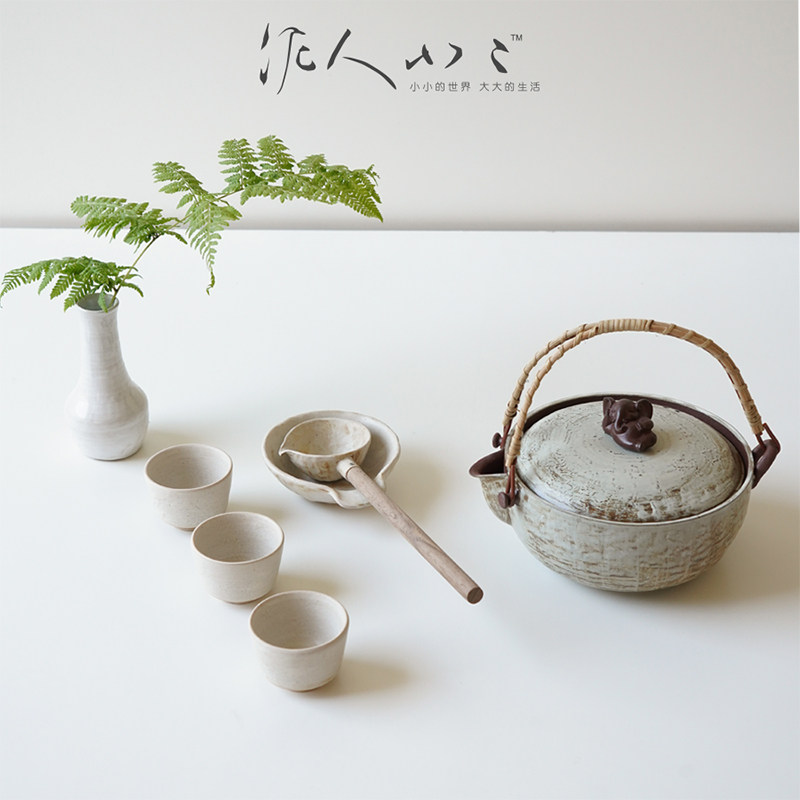 手作吉象煮茶壶提梁壶炖煮陶瓷锅耐热明火电陶炉围炉煮茶碗茶勺套,餐饮具,茶壶,淘宝优惠券,粉丝福利购,淘宝优惠卷