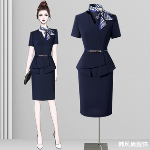 制服珠宝 日本品质售楼部职业装 连衣裙女夏季 时尚 气质酒店前台工装