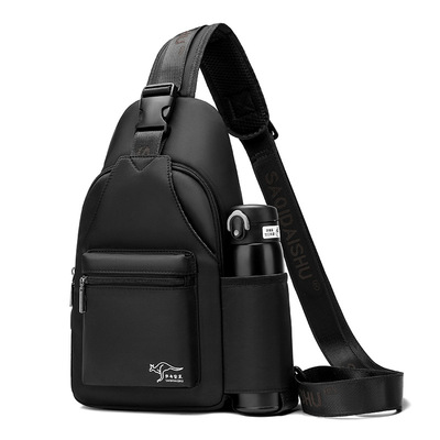 萨奇袋鼠胸包男士斜挎包新款时尚休闲大容量防水牛津布单肩包