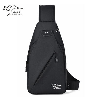 萨奇袋鼠新款男士休闲胸包街头潮流斜挎包男牛津布单肩包