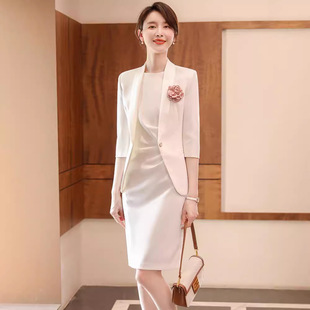 西服正装 日本品质高端西装 气质五分袖 连衣裙2025春秋新款 职业套装