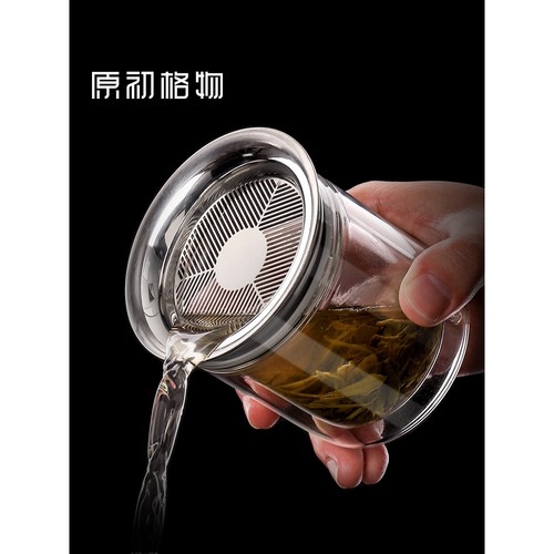 懒人泡茶工位一人独饮茶具茶水分离玻璃泡茶壶感绢花通用简约格调