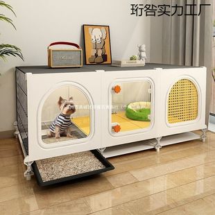 狗笼子小型犬室内家用带厕所分离宠物笼泰迪博美狗窝一室厅卫铁丝