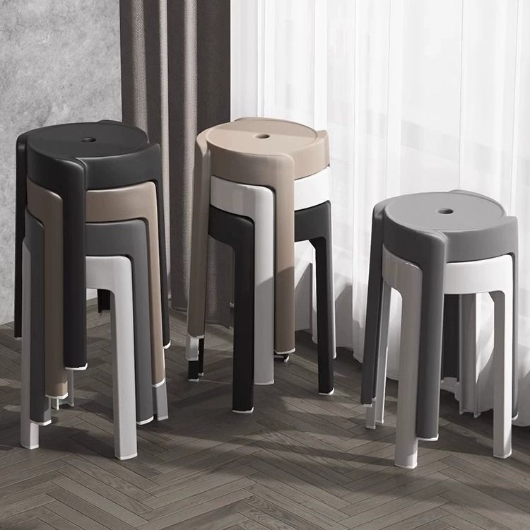 塑料凳子可叠放加厚家用现代简约摞叠餐厅等位胶椅特厚风车圆板榕