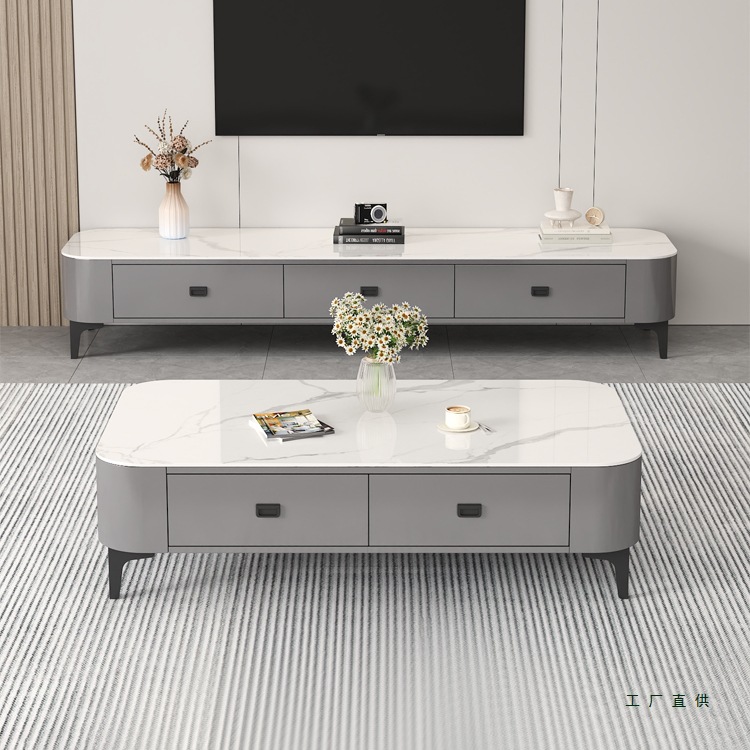 茶几电视柜客厅家用2025新款轻奢高级感小户型落地电视柜茶几组合