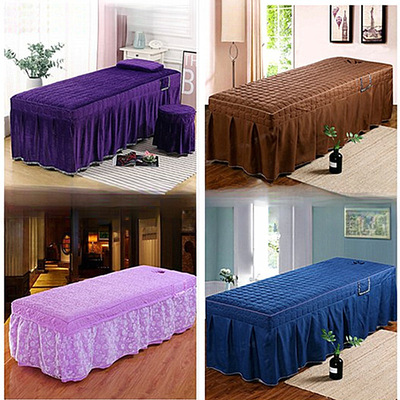 加厚床罩单件理疗简约按摩床带洞床套推拿床单洗头床 包邮