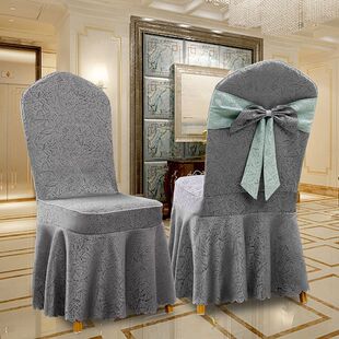 酒店餐厅饭店用宴会新款凳子套木椅子套罩专用婚庆椅套钉做蝴蝶结