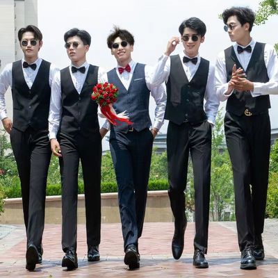 伴郎服兄弟团服装男西式结婚衣服西装衬衫套装迎亲合唱礼服春夏季