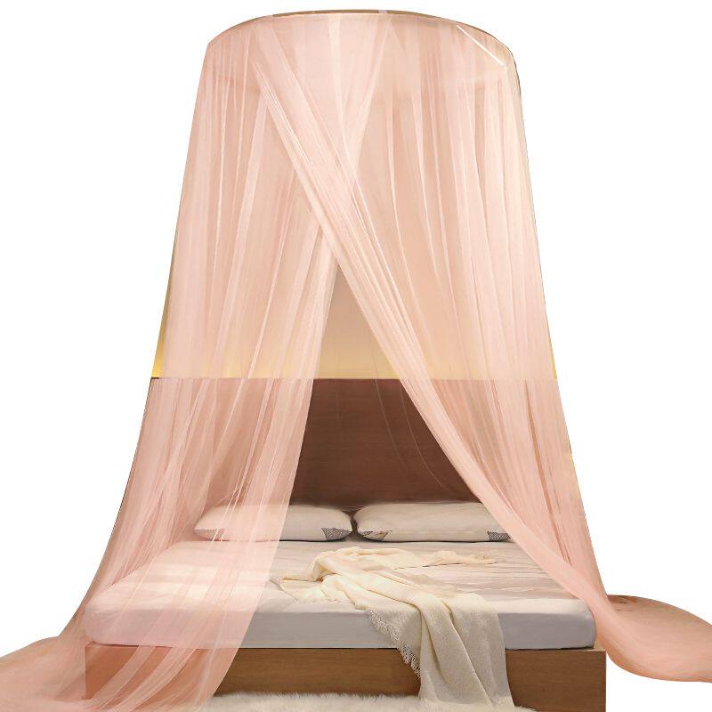 蚊帐家用吊顶式新款免安装落地吊帐圆顶蚊子帐吊挂蚊帐罩艺烛优