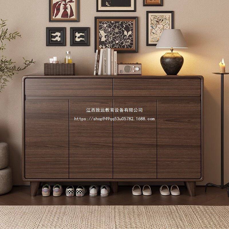 实木角鞋柜家用门口2025新款新中式入户收纳柜一体靠墙储物柜板材