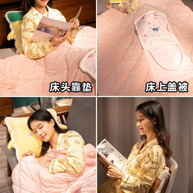 夏季抱枕被子两用毯子二合一车载靠枕办公室汽车午睡枕头加厚折叠