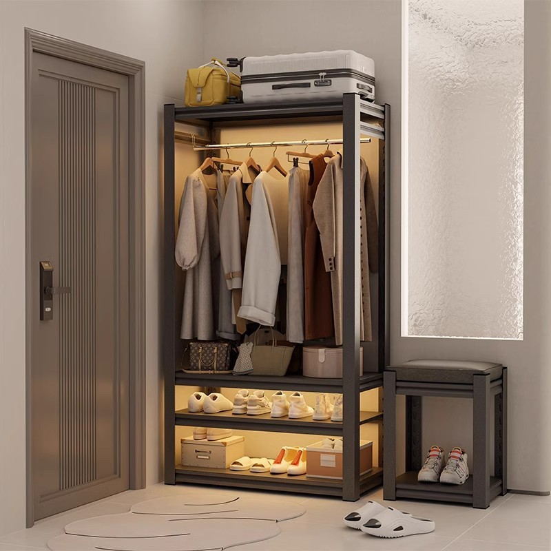 落地式出租房货架衣柜简易衣架家用卧室房间多层挂衣架收纳架