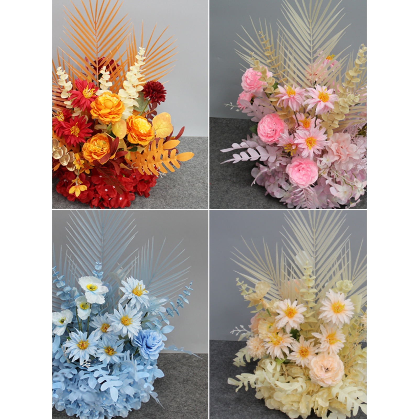 婚庆路引花花桌摆花盆花婚礼T台布置迎宾区装饰成品花艺