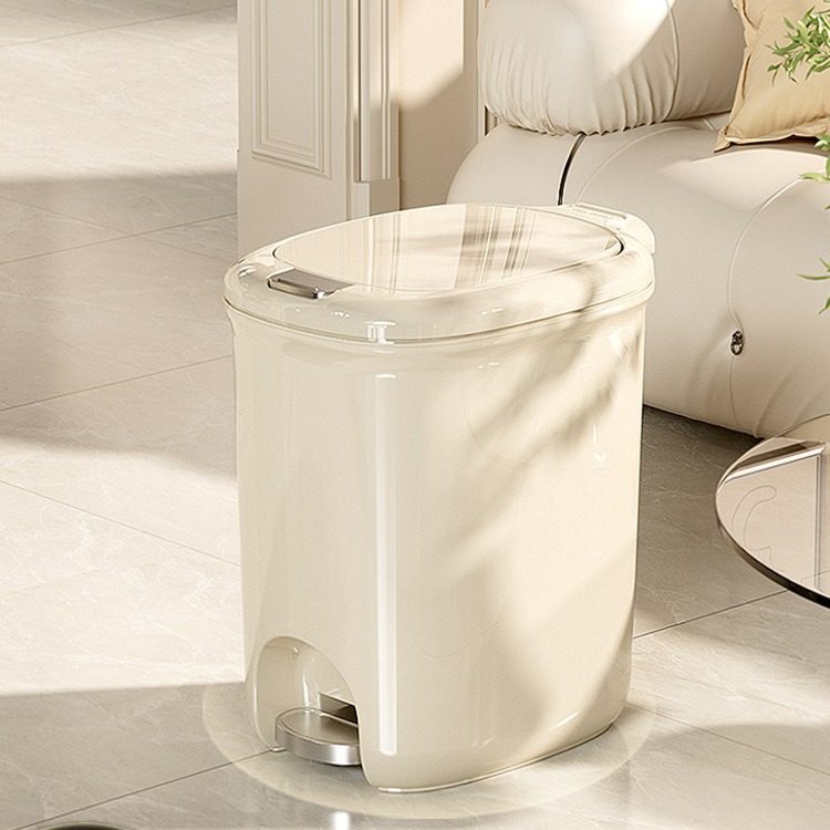 垃圾桶脚踩手按2024新款家用卫生间厕所带盖厨房客厅大号大容量