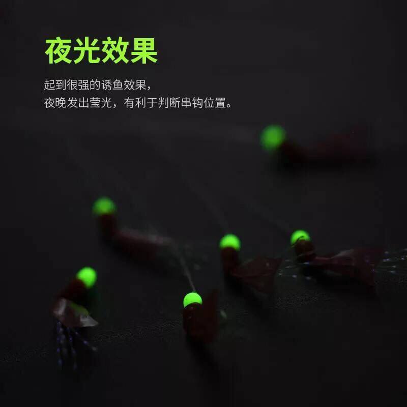 虾皮仿生串钩夜光虾鱼皮红胶皮路亚饵翘嘴白条飞绳鱼钩独立站代发