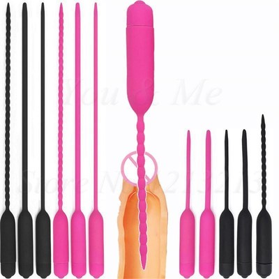 NEW 10 Speed Long Urethral Vibrator Catheter Penis Plug Sex