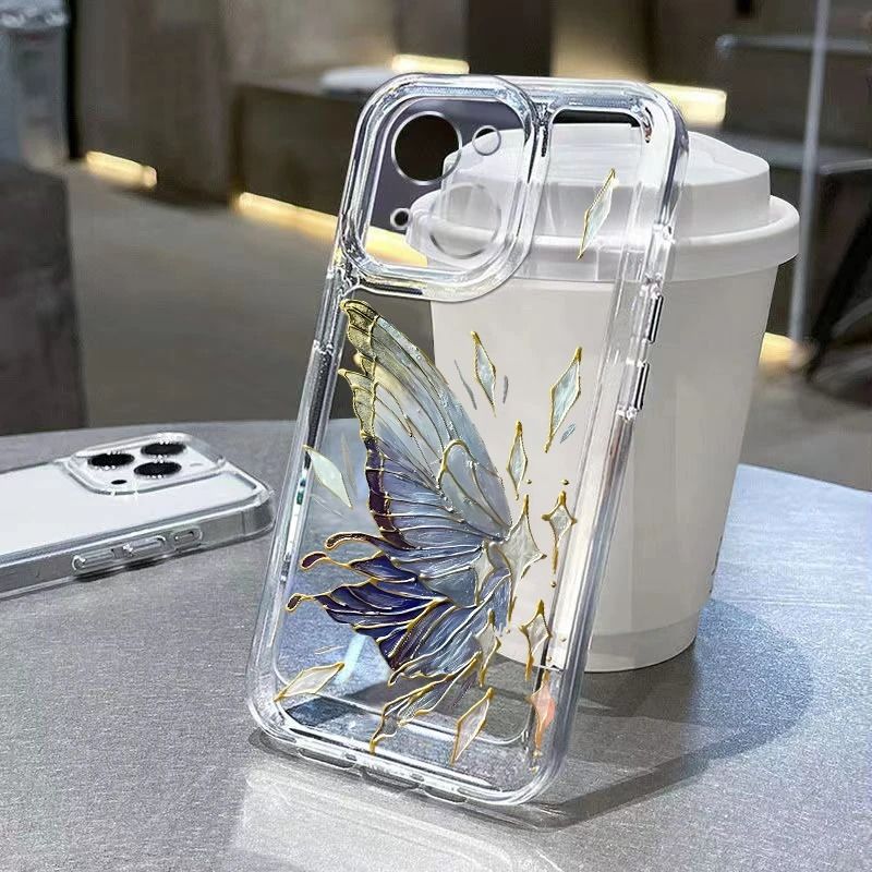 创意蝴蝶适用iPhone15手机壳苹果16pro小米13高级nova12华为mate60vivo荣耀90新款opporeno12红米K70手机外壳